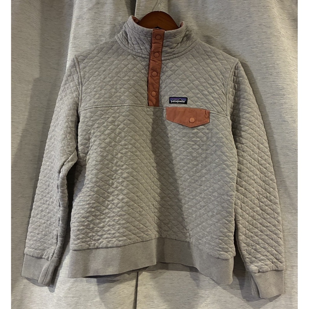 Patagonia Women Cotton Quilt Snap Pullover Gray Organic Cotton Size M Gorpcore